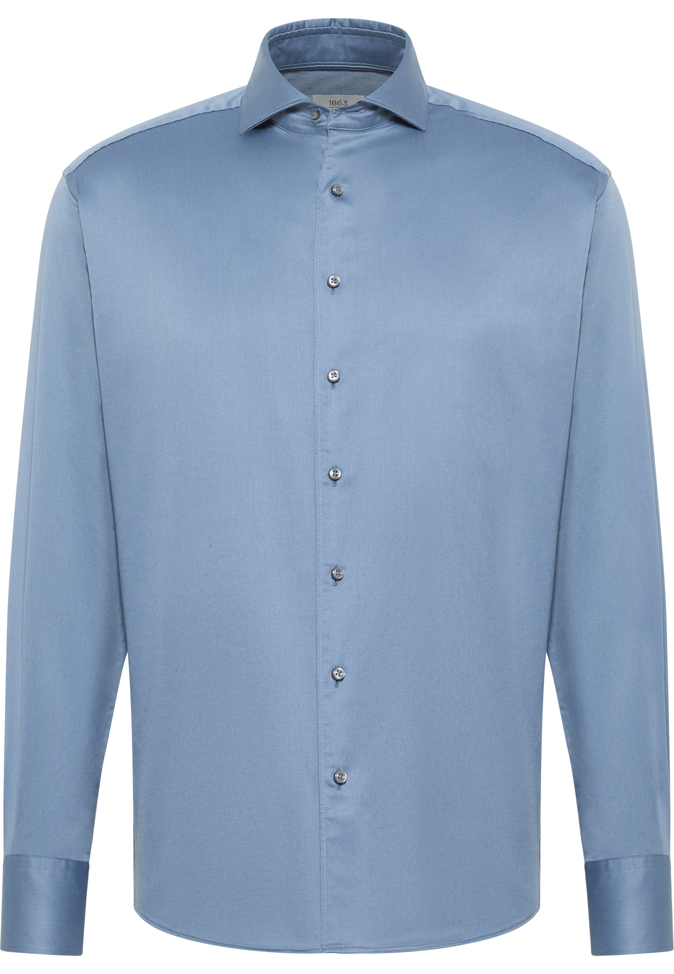 MODERN FIT Soft Luxury Shirt in hemelsblauw vlakte