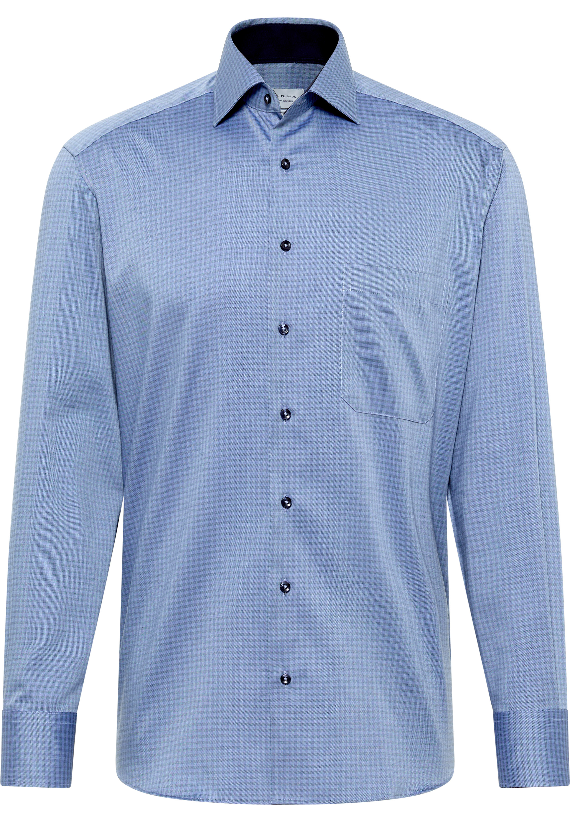 COMFORT FIT Shirt in medium blue checkered