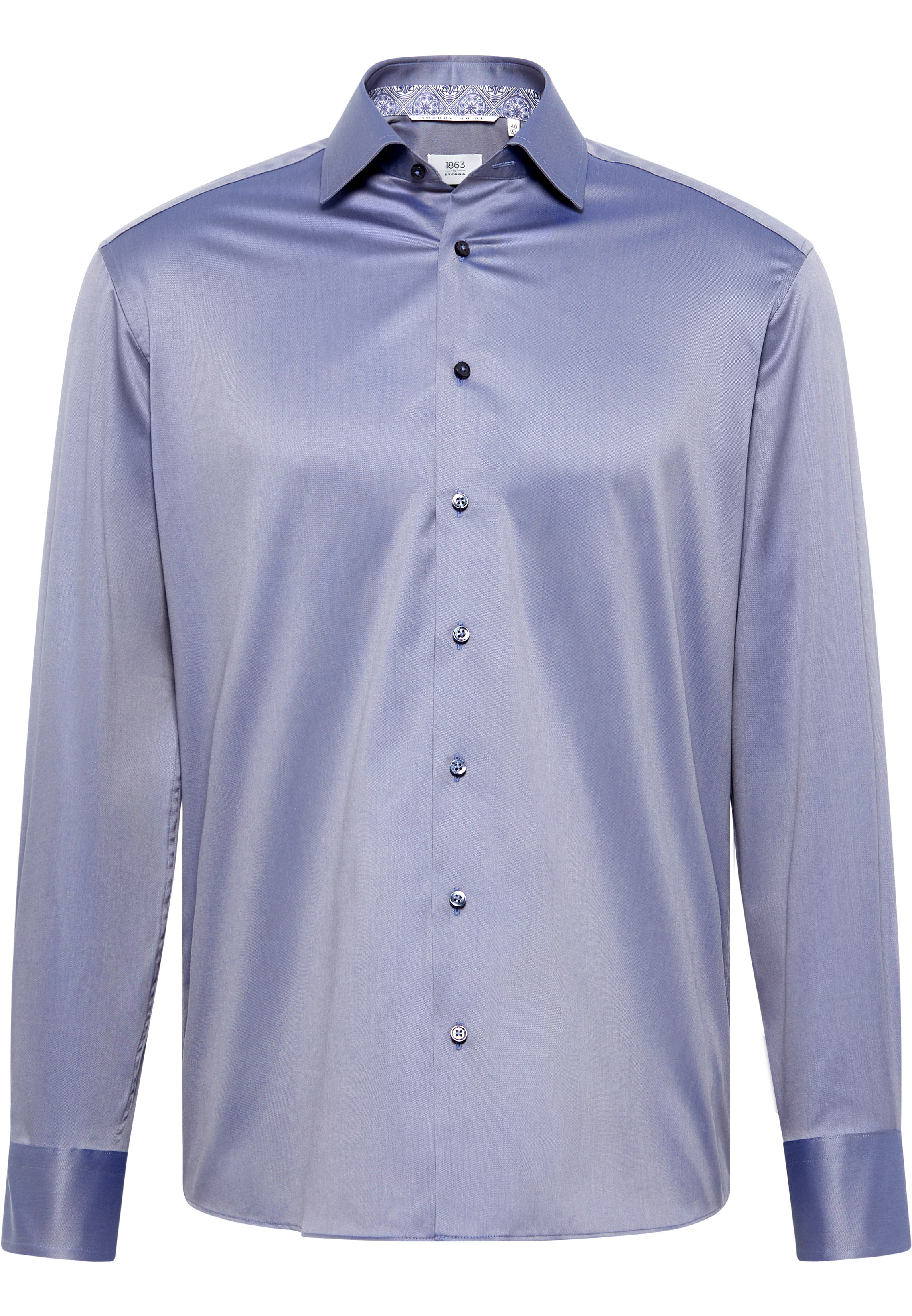 COMFORT FIT Luxury Shirt in staalgrijs vlakte