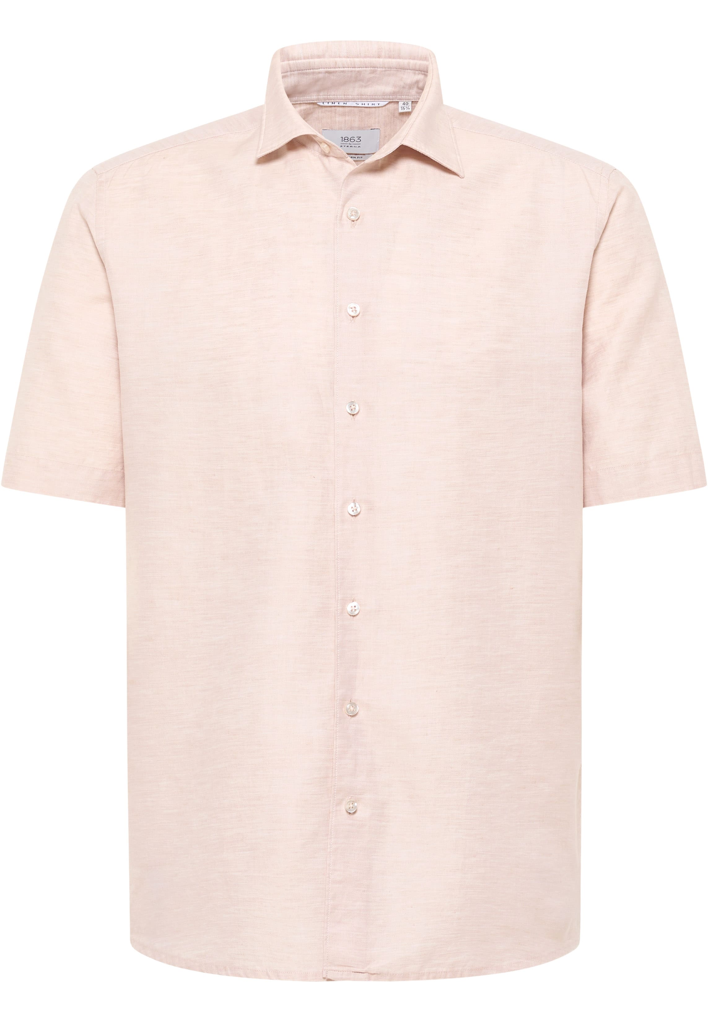 MODERN FIT Linen Shirt in beige unifarben