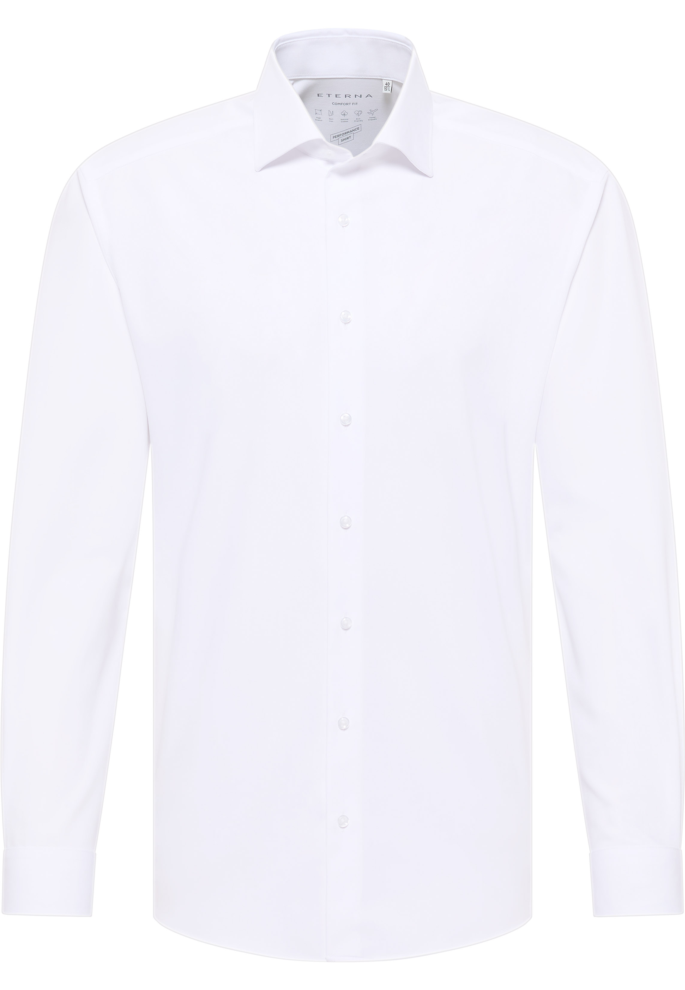 COMFORT FIT Performance Shirt in white plain