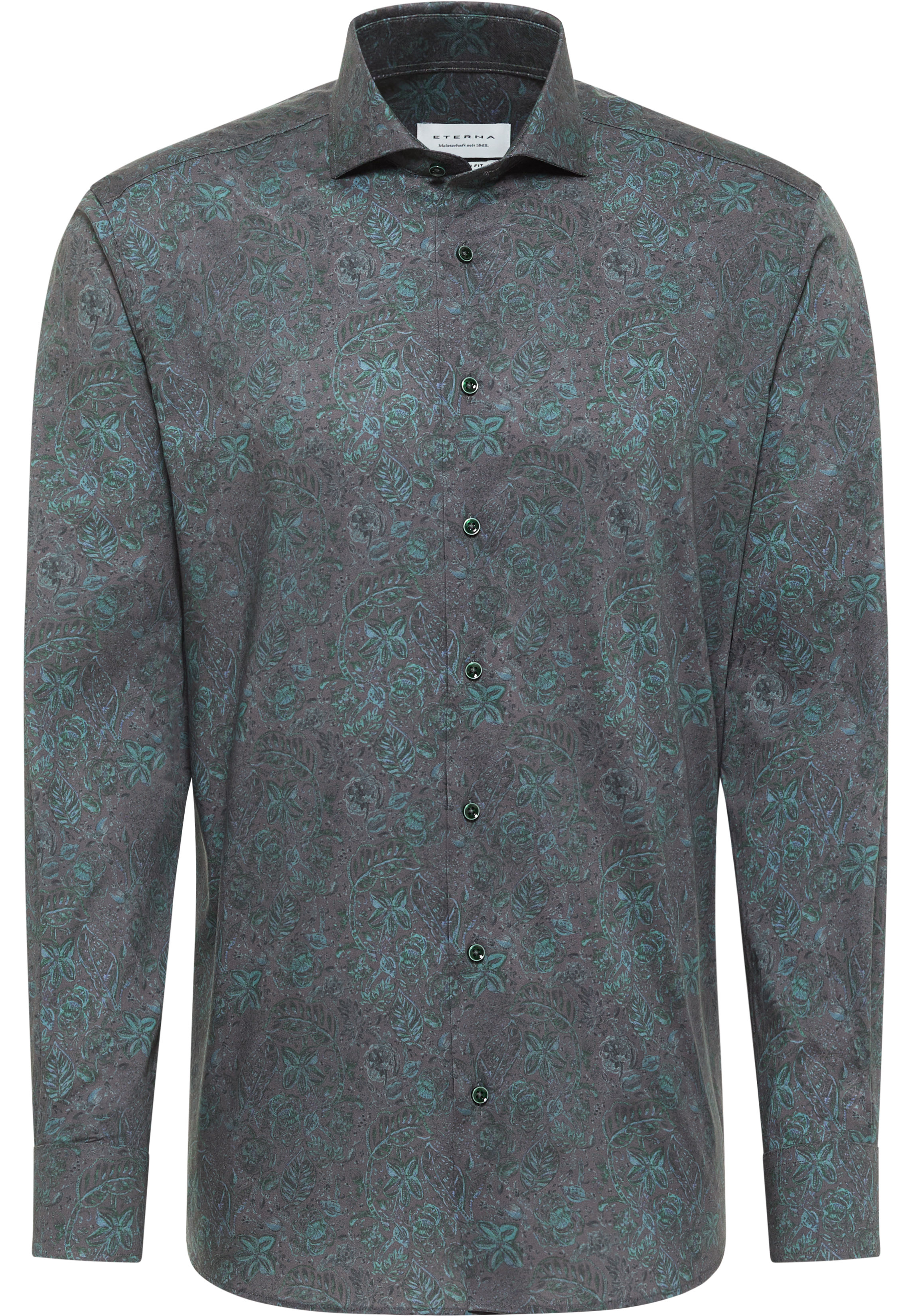 MODERN FIT Shirt in green printed