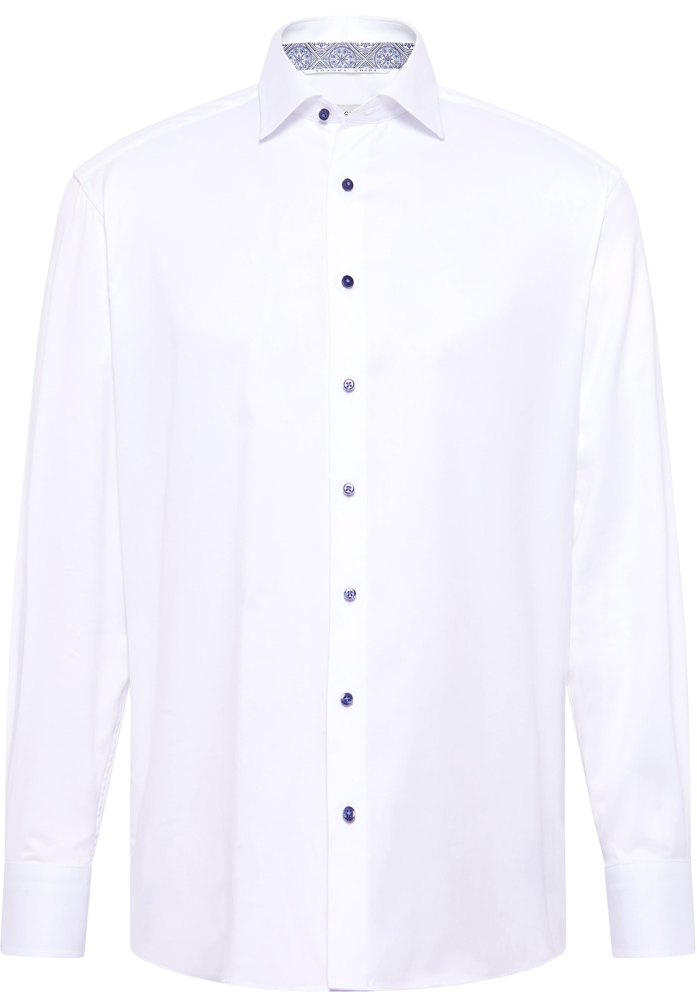 COMFORT FIT Luxury Shirt in wit vlakte