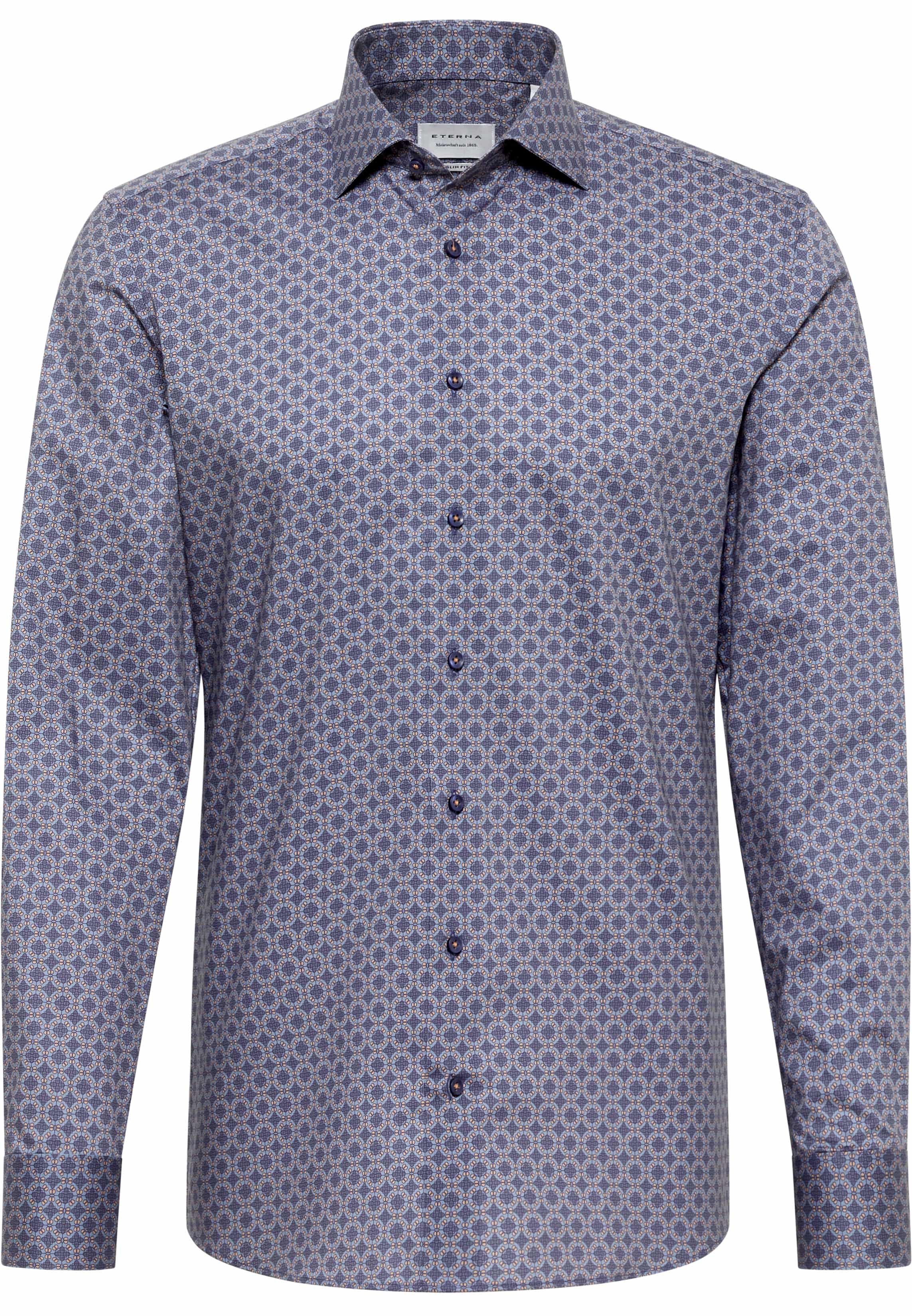 SLIM FIT Shirt in dark blue printed