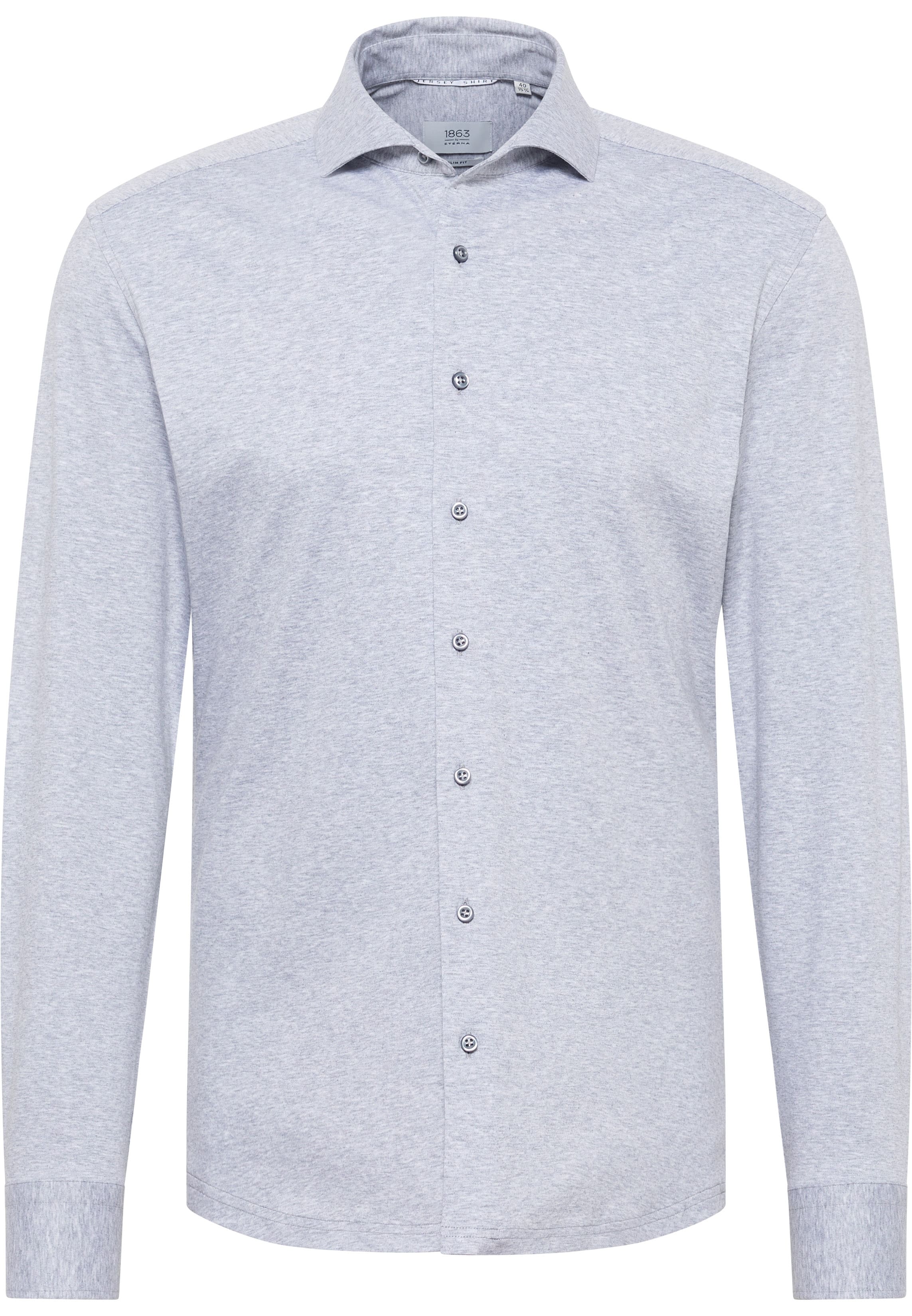 SLIM FIT Jersey Shirt in grau unifarben