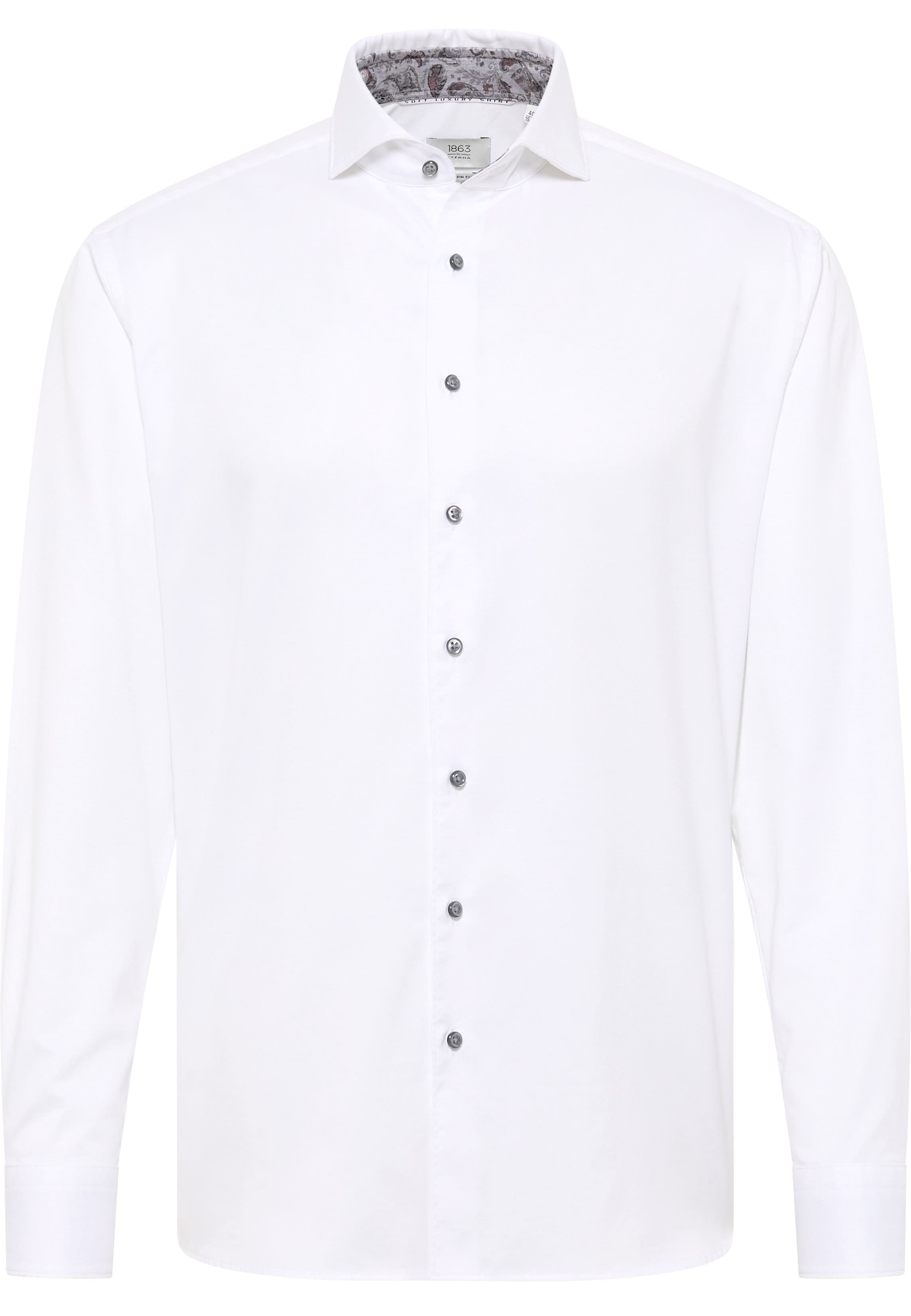 MODERN FIT Soft Luxury Shirt in wit vlakte