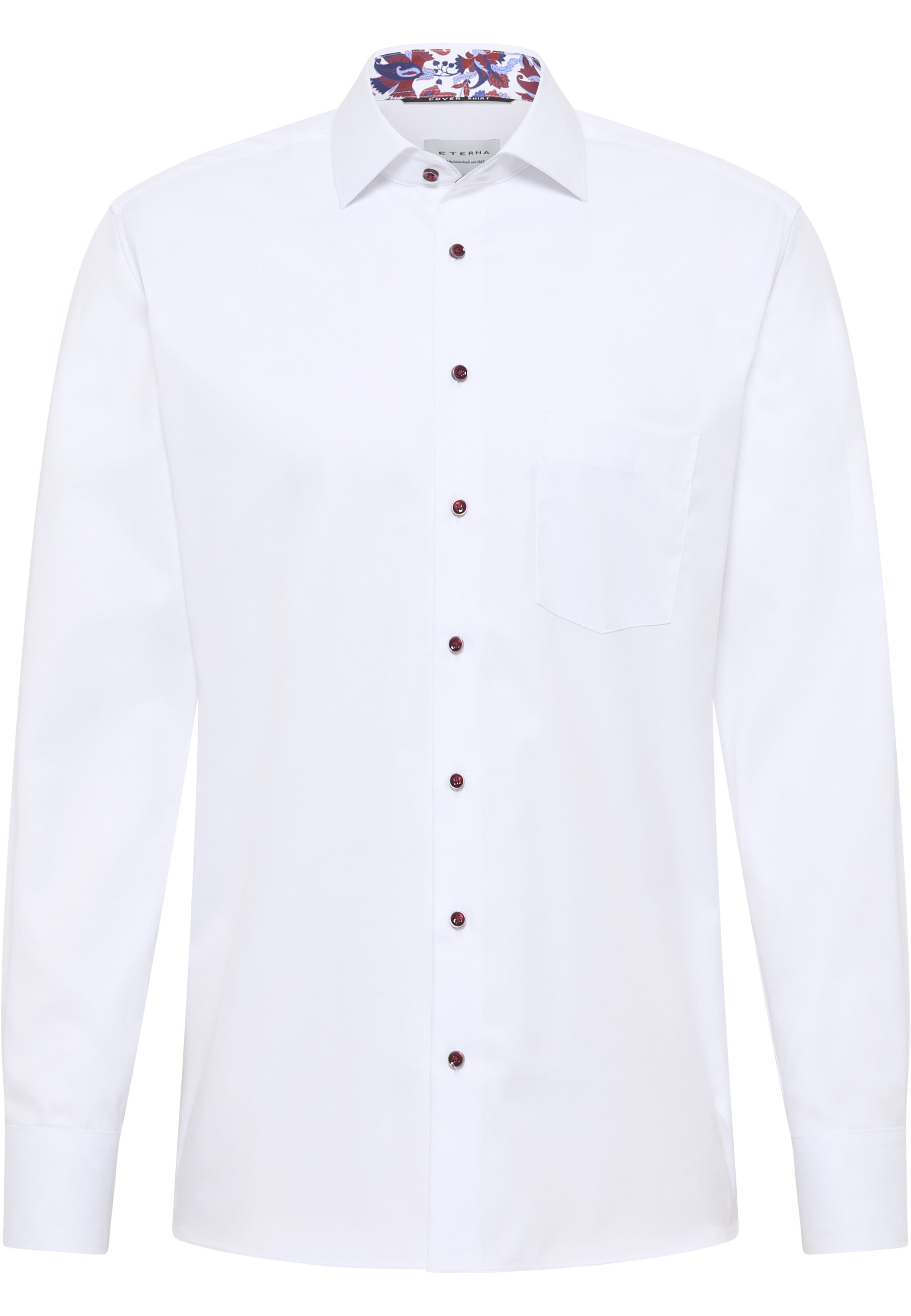 MODERN FIT Cover Shirt in white plain