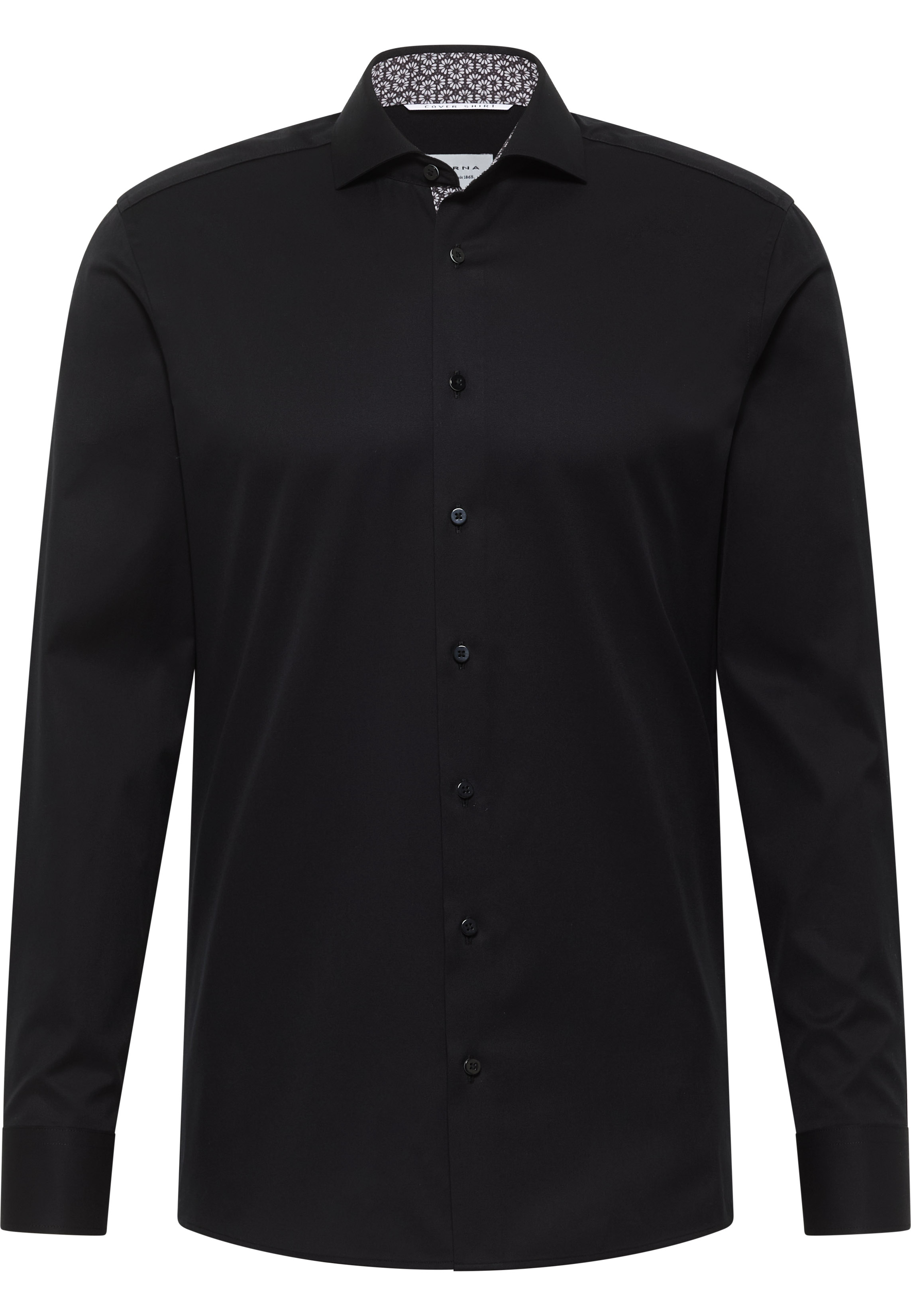 SLIM FIT Cover Shirt in black plain