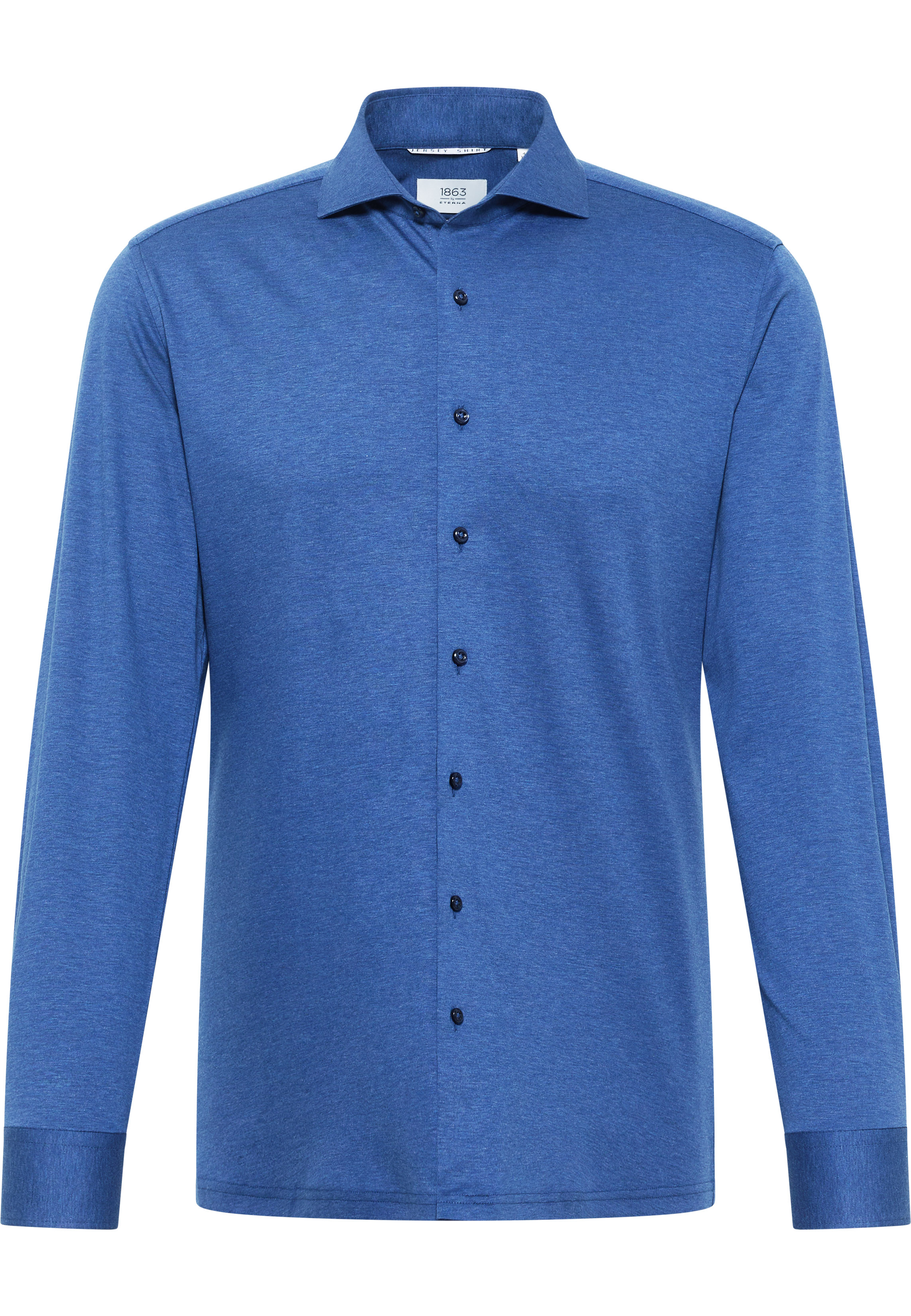 SLIM FIT Jersey Shirt in blau unifarben