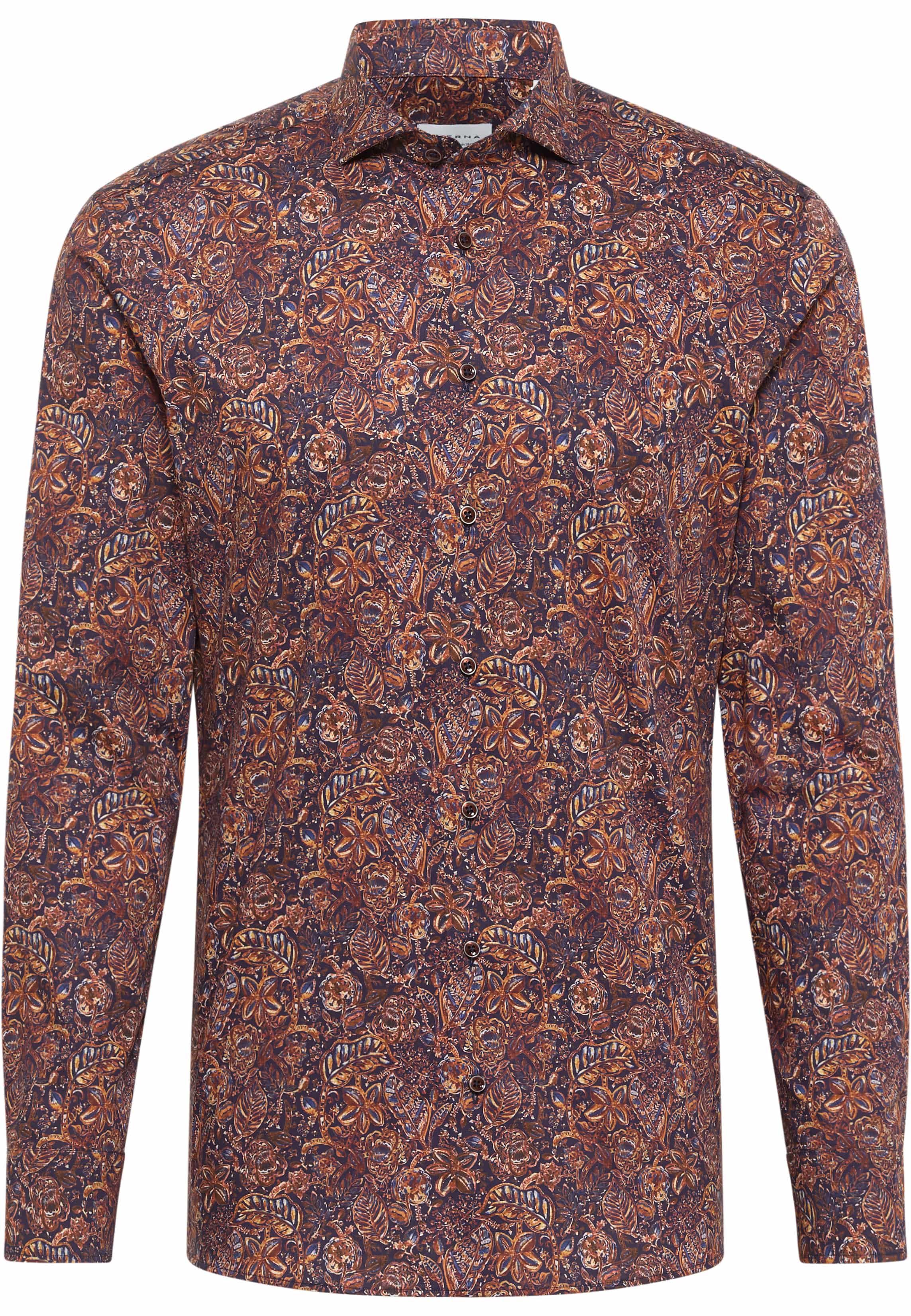 SLIM FIT Shirt in orange printed