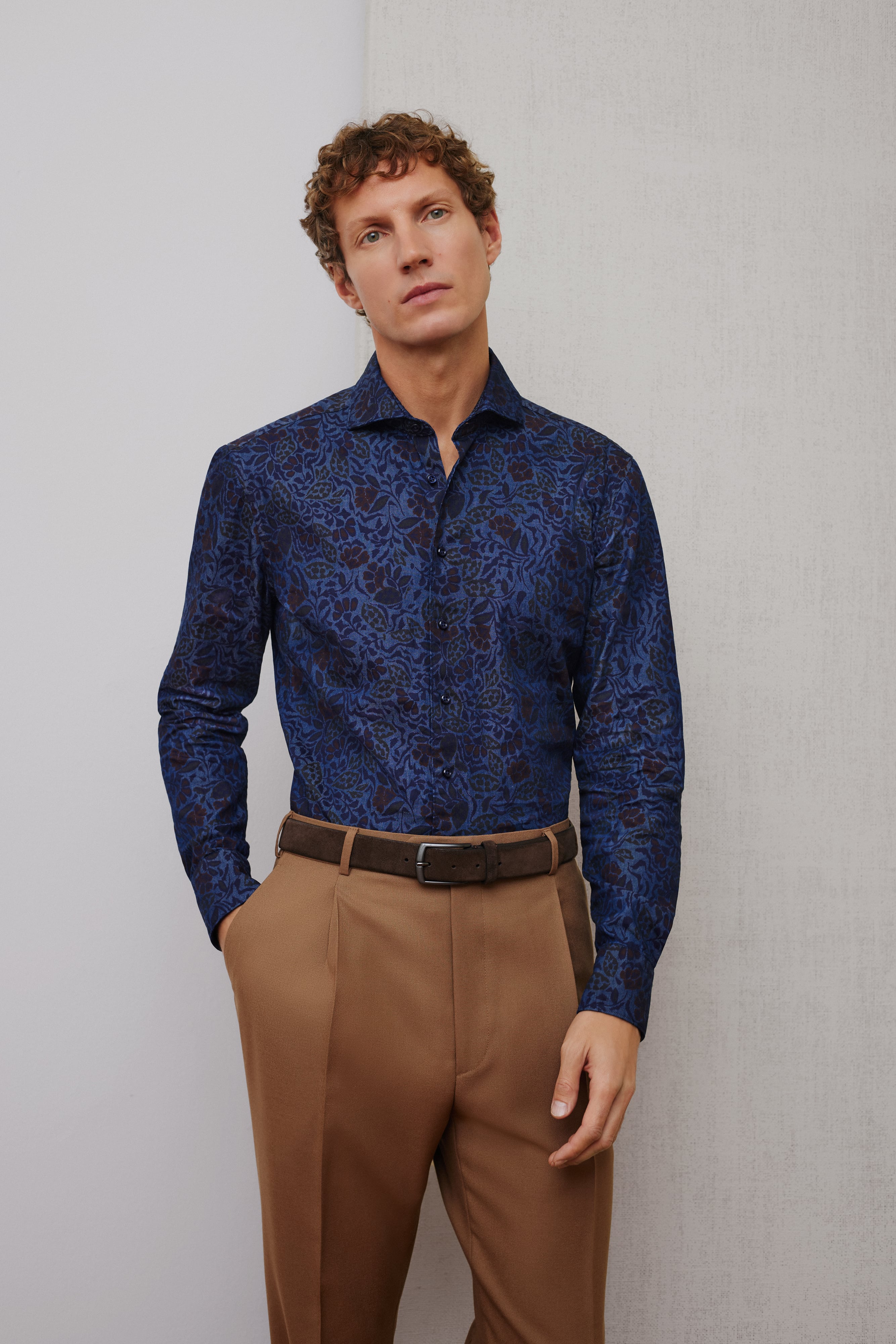 SLIM FIT Shirt in denim printed