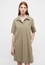 Shirt dress in olive plain