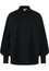 Satin Shirt Blouse in black plain