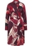 Shirt dress in wine red printed