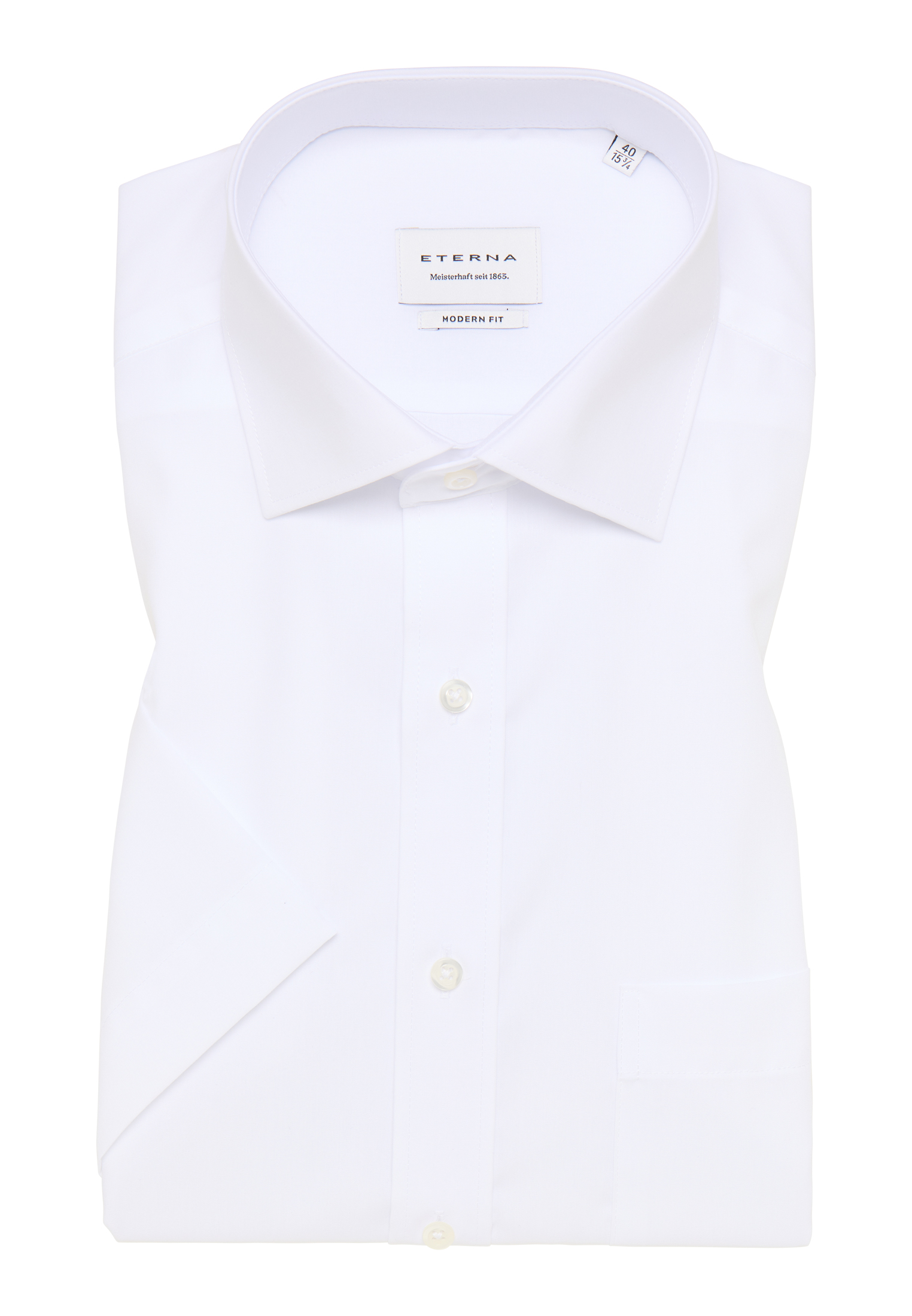 MODERN FIT Original Shirt | | weiß in weiß unifarben 1SH00092-00-01-37-1/2 | Kurzarm 37 